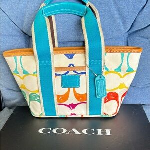 Coach Hampton Scribble Signature Mini Tote Bag